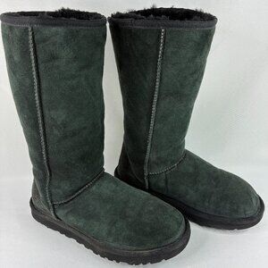 UGG Australia Womens Size 6 Black Boots 5815 Classic Tall Winter Sheepskin Shoes